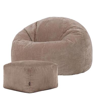 icon Zitzak en Poef Kingston - Corduroy Zitzak - Mokka