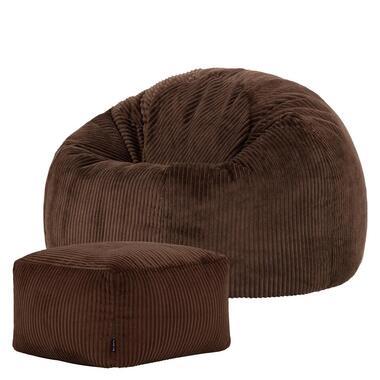 icon Zitzak en Poef Kingston - Corduroy Zitzak - Bruin