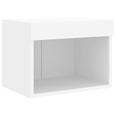 vidaXL - Zwevend TV-meubel met LED - Wit - Hout - 40x30x30 cm product