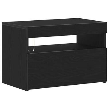 vidaXL - LED TV-meubel met deur - Zwart eiken - Hout - 60x35x40 cm product