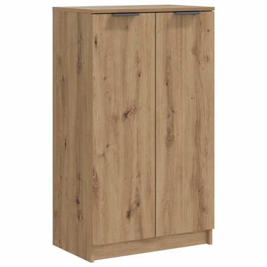 vidaXL - Schoenenkast met 2 deuren - Artisanaal eiken - Hout - 59x35x100.5 cm product