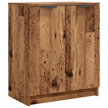 vidaXL - Schoenenkast met 2 deuren - Oud hout - Bewerkt hout - 59x35x70 cm product