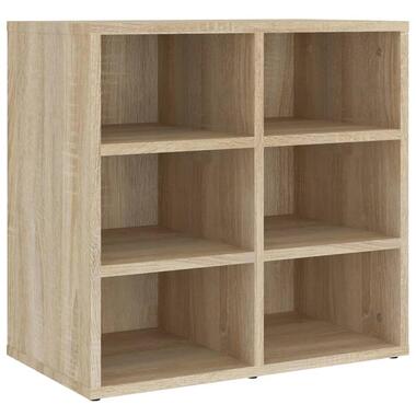 vidaXL - Schoenenkast met 6 vakken - Sonoma eiken - Bewerkt hout - 52.5x30x50 cm product