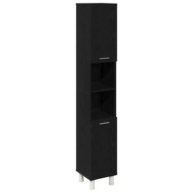 vidaXL - Kolomkast met 2 deuren 2 vakken - Zwart eiken - Hout - 30x30x179 cm product
