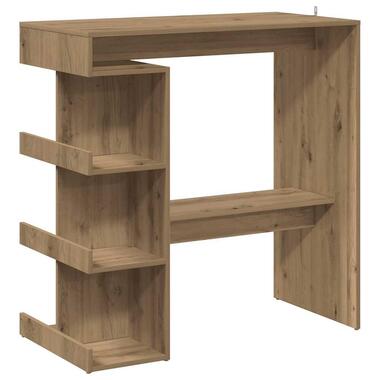 vidaXL - Bartafel met schappen - Artisanaal eiken - Bewerkt hout - 100x48 cm product