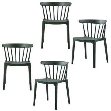 WOOOD Bliss Tuinstoelen - Kunststof - Army Groen - Set van 4 product