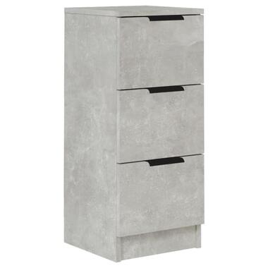 vidaXL - Dressoir met 3 lades - Betongrijs - Bewerkt hout - 30x30x70 cm product