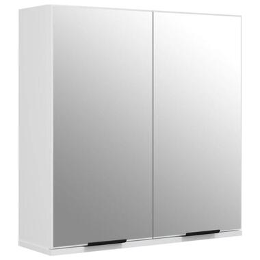 vidaXL - Spiegelkast met plank - Wit - Bewerkt hout en acryl - 64x20x67 cm product