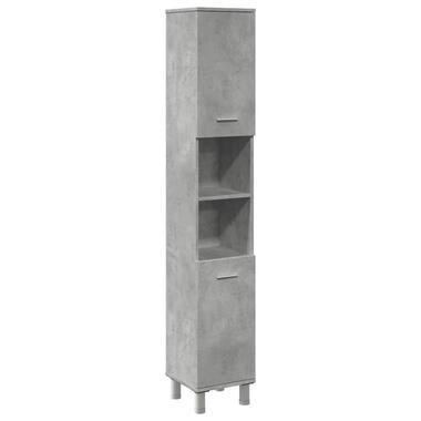 vidaXL - Kolomkast met 2 deuren 2 vakken - Betongrijs spaanplaat - 30x30x190 cm product