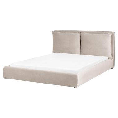 BAJONNA - Tweepersoonsbed - Taupe - 160 x 200 cm - Stof product
