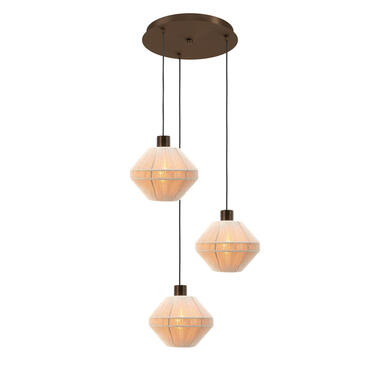 EGLO Orimini Hanglamp - E27 - Ø 48 cm - Crème/Brons - Textiel product
