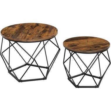 Parya Home 2 stuks bijzettafels, spaanplaat, staal product