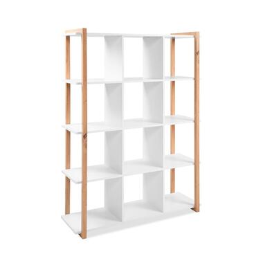 CALICOSY - Boekenkast DENVER - Wit/eiken - 145x107x39 cm product