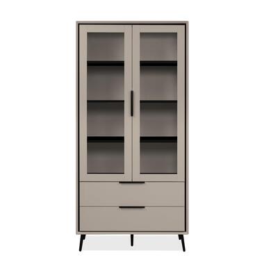 CALICOSY - Buffetkast ARONA - Cappuccino / zwart - 185x90x38 cm