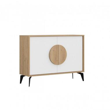 CALICOSY - Dressoir VAE - Licht eiken / wit - 82x110x40 cm product