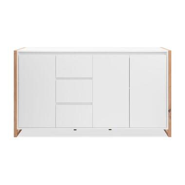 CALICOSY - Dressoir DENVER - Wit/eiken - 88x160x40 cm product