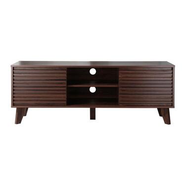 CALICOSY - TV-Meubel FRIBOURG - Donker hout - 51,5x140x39 cm product