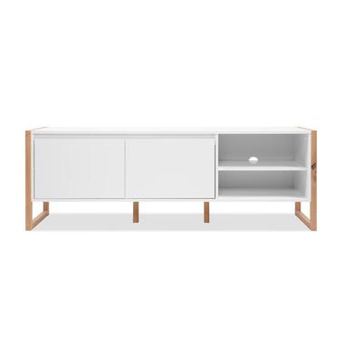CALICOSY - TV-Meubel DENVER - Wit/eiken - 55x160x40 cm product