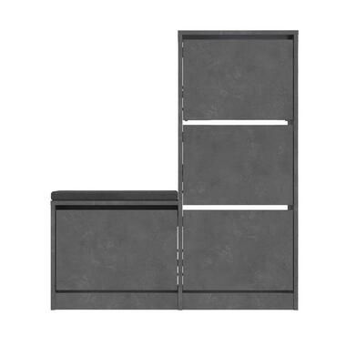 CALICOSY - Schoenenkast DUDE - Beton grijs - 118,5x105x26 cm product