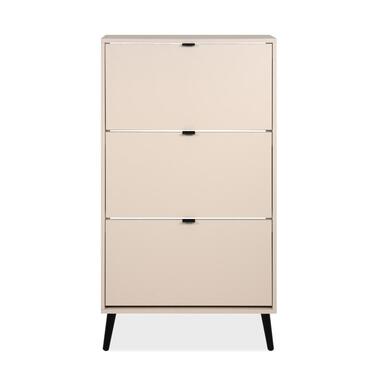 CALICOSY - Schoenenkast VIGO - Cappuccino / zwart - 125x70x24 cm