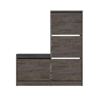 CALICOSY - Schoenenkast DUDE - Eik grijs - 118,5x105x26 cm product