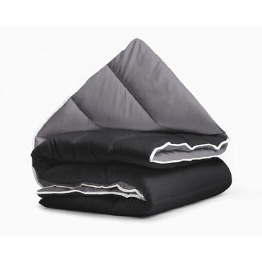 Dekbed zonder Overtrek 140x200 - Incl. Kussenslopen - Wasbaar - Zwart/Antraciet