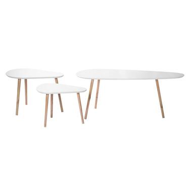 CALICOSY - Set van 3 salontafels - Wit - 42x103x50 cm product