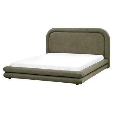 LAVARDENS - Bed - Donkergroen - 160 x 200 cm - Kunstlinnen product