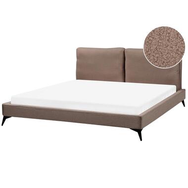 MELLE - Tweepersoonsbed - Bruin - 180 x 200 cm - Bouclé product