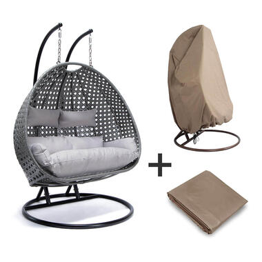 HOME DELUXE Hangstoel TWIN Grijs Met Regenhoes product