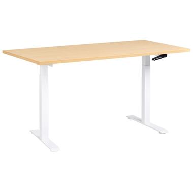 DESTINES - Verstelbaarbureau - Wit/Lichtbruin - 160x72 cm - Vezelplaat product