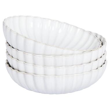 NETTLE - Diepe borden set van 4 - Gebroken wit - Steengoed