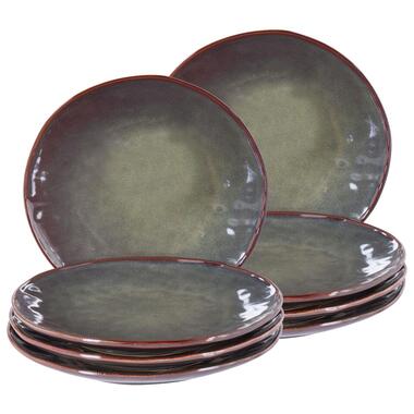 THYME - Dinerborden set van 8 - Donkergroen - Steengoed product