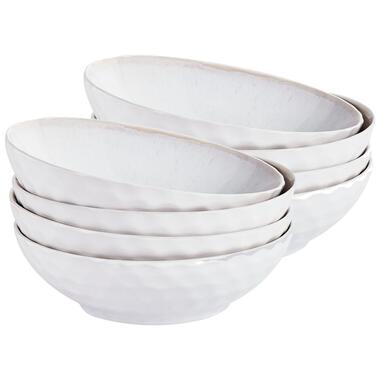 SESAME - Diepe borden set van 8 - Lichtgrijs - Steengoed product