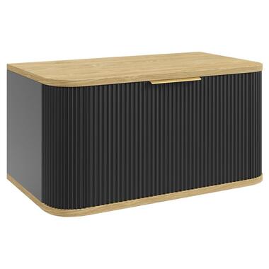 Badplaats Wastafelkast Romero 80 cm - Zwart - Badmeubel met 1 Lade en Bovenblad product