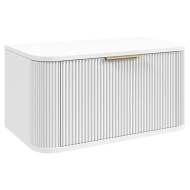 Badplaats Wastafelkast Romero 80 cm - Wit - Badmeubel met 1 Lade en Bovenblad product