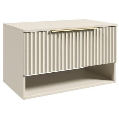 Badplaats Wastafelkast Kelo 80 cm - Beige - Badmeubel met 1 Lade en Open Vak product