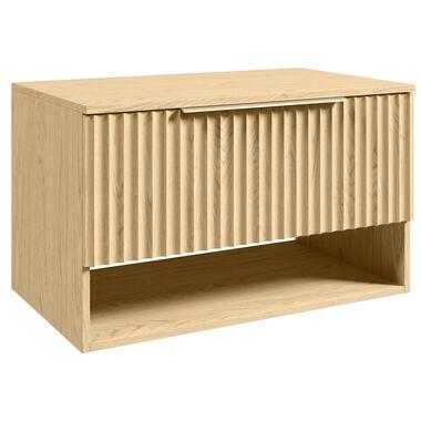 Badplaats Wastafelkast Kelo 80 cm - Eiken - Badmeubel met 1 Lade en Open Vak product