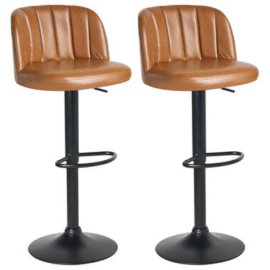 VLORE - Barkruk set van 2 - Goudbruin - Kunstleer product
