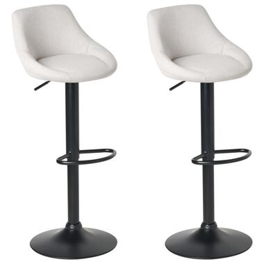 MEDULIN - Barkruk set van 2 - Lichtgrijs - Stoffen product