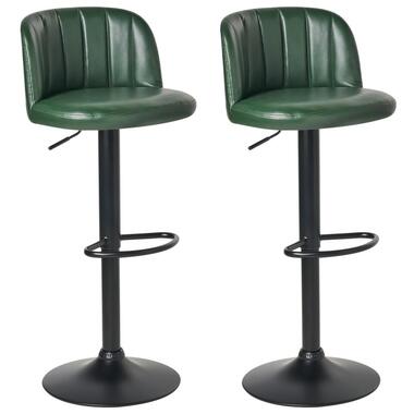 VLORE - Barkruk set van 2 - Donkergroen - Kunstleer product
