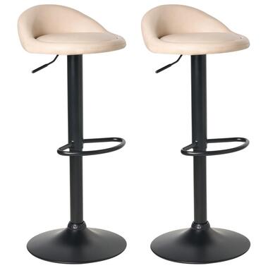 MEEDER - Barkruk set van 2 - Lichtbeige - Kunstleer product