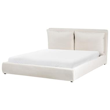 BAJONNA - Tweepersoonsbed - Lichtbeige - 160 x 200 cm - Polyester product