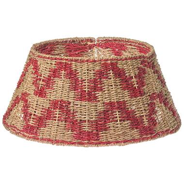 GLACE - Kerstboomrok - Naturel/Rood - ⌀ 60 cm - Zeegras