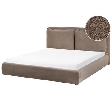 BAJONNA - Tweepersoonsbed - Bruin - 160 x 200 cm - Bouclé product