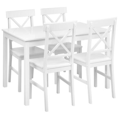 BARLEE - Eetkamerset - Wit - MDF