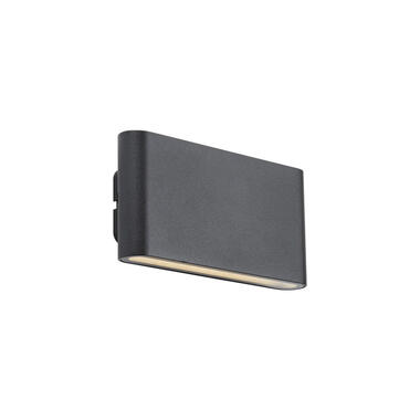 Qazqa wandlampen buiten batt zwart geïntegreerde led