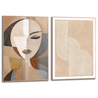 Set poster met lijst - Abstract portret product