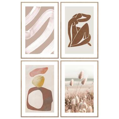 Set poster met lijst - Aards & Abstract product