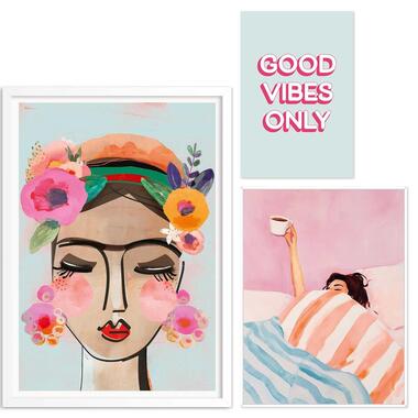 Set poster met lijst - Pastel sfeer